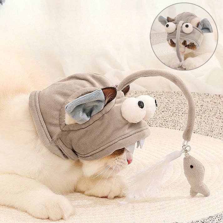 Cheerhunting – Großhandel Haustiermütze – Hund – Cheerhunting Federhut für Katzen mit Dino-Design und Spielzeug8