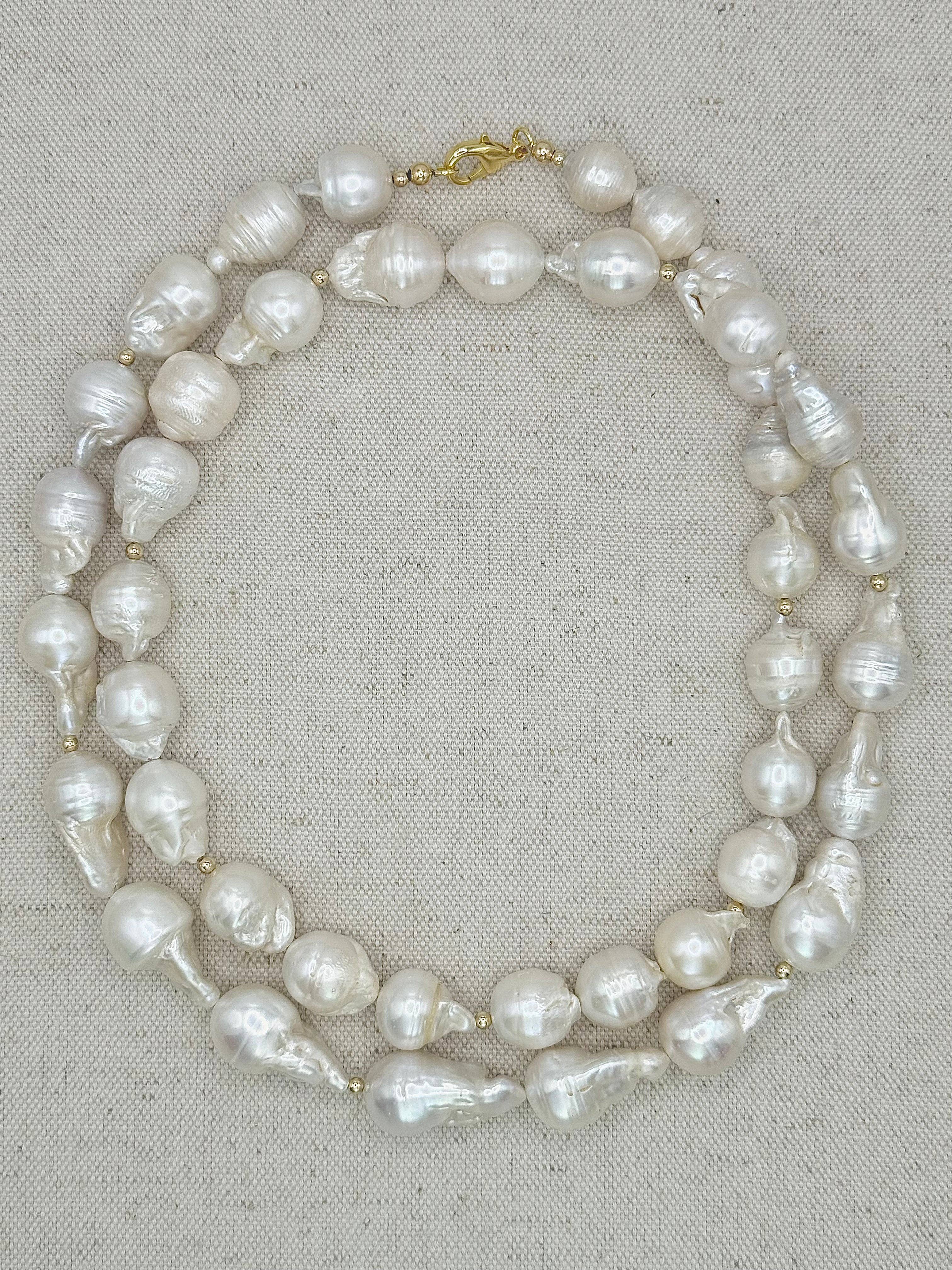 Southern Marc Designs - Wholesale Beaded/Pearl Necklace - Large Natural Baroque Freshwater Pearl Necklace - Long
