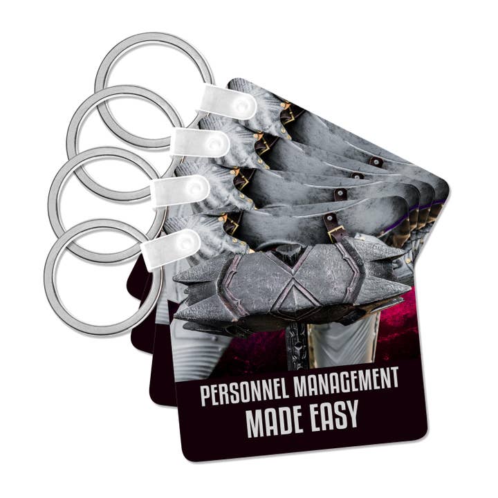 3dRose - Wholesale Keychain - Unisex - 3dRose, Medieval knight armor, a war-hammer. Personnel management made easy, Key Chain