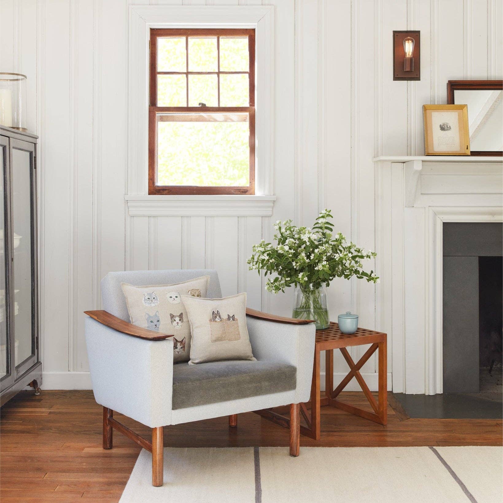 Coral & Tusk – Almofada decorativa/de sofá por atacado – Almofada de Bolso com Gatos na Cesta3