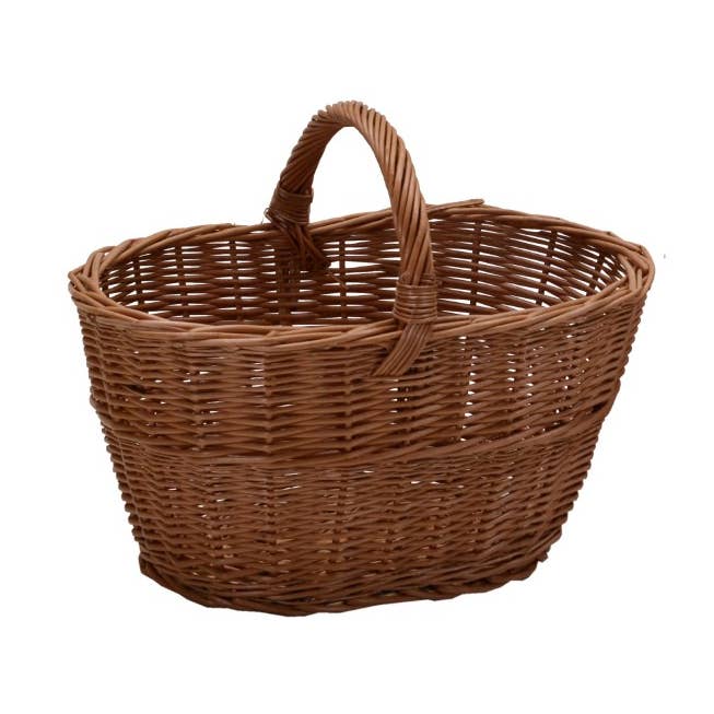 Natural Large Oval European Wicker Firewood Basket for wholesale on Faire0