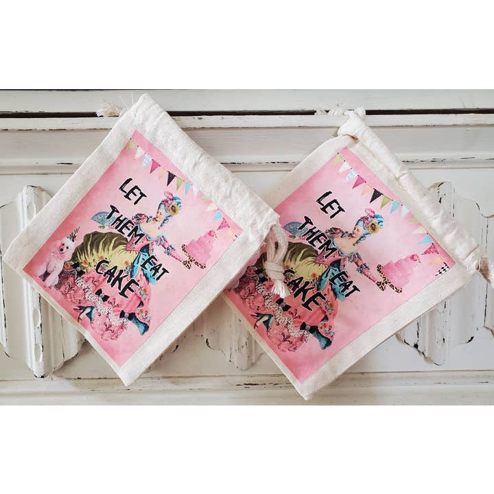 Little Heart Designs - Vendita all'ingrosso Buste regalo - Sacchetto regalo in tela di cotone Maria Antonietta Let Them Eat Cake