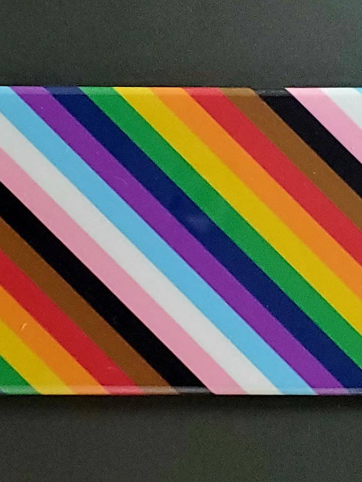 PRIDE FLAG, Magnet, Button, Mirror, Diagonal Inclusive for wholesale by Ba Ba Buttons