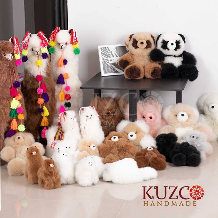 KuzcoHandmade - Wholesale Stuffed/plush toy – Kids & baby - Handmade Brown Panda Teddy Bear – Baby Alpaca Fur5