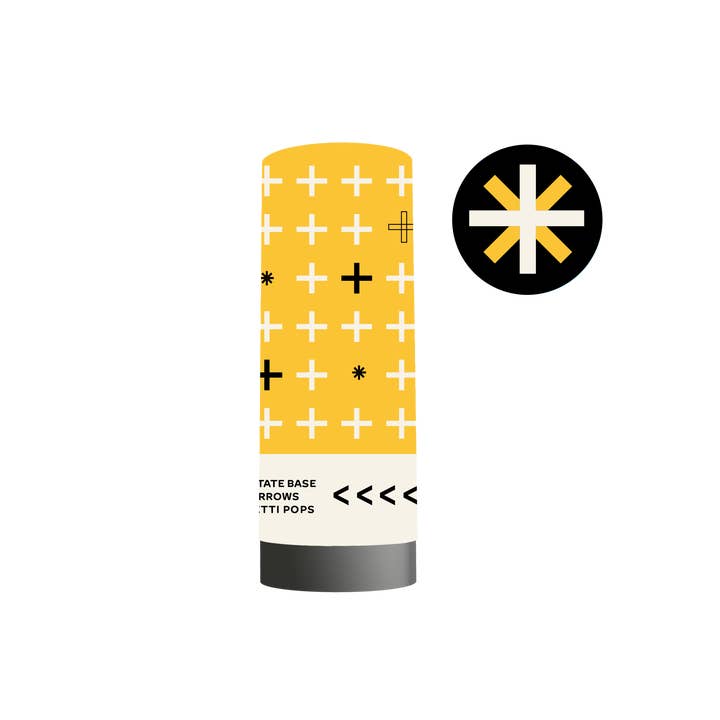 Black/Yellow Confetti Popper for wholesale by Emergency Confetti