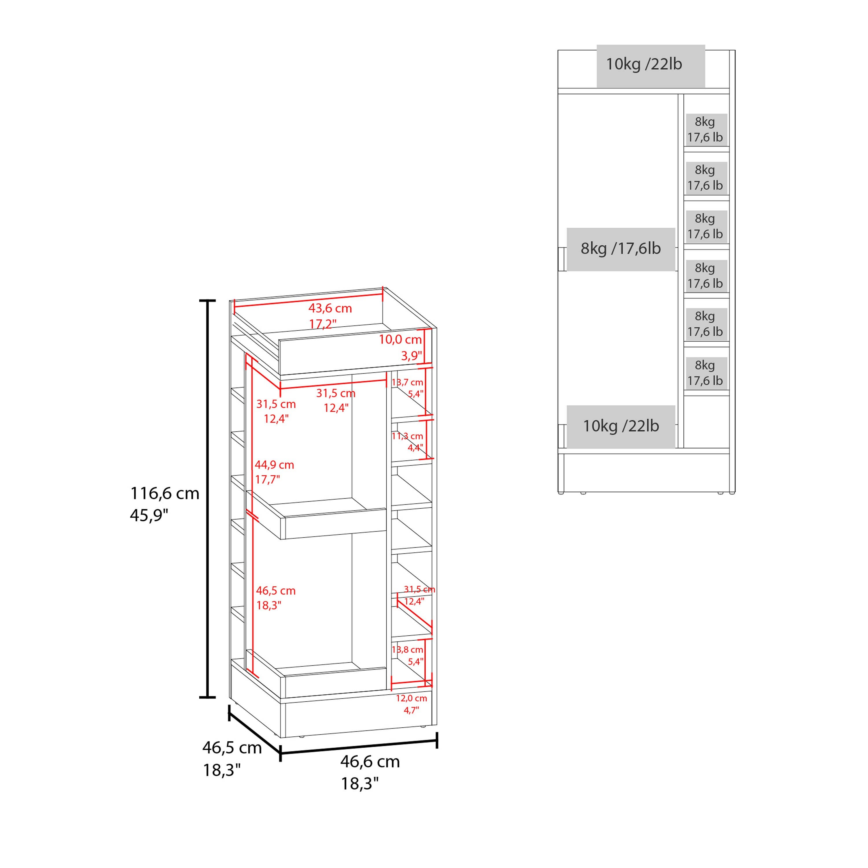 TUHOME FURNITURE – Großhandel Schrank – Lyman 46" hoher 3-stöckiger Eck-Barschrank mit vierzehn Weinflaschenfächern, Wohnzimmer, Spirituosenschrank, Aufbewahrungsschrank1