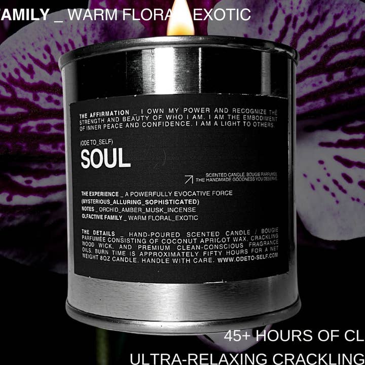 BOUGIE « SOUL » pour la vente par ODE TO SELF
