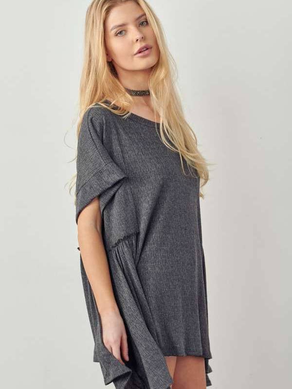 JADE BY JANE - Wholesale Tunic - Women's - OVERSIZED SHARKBITE BOTTOM TUNIC PLUS SIZE8