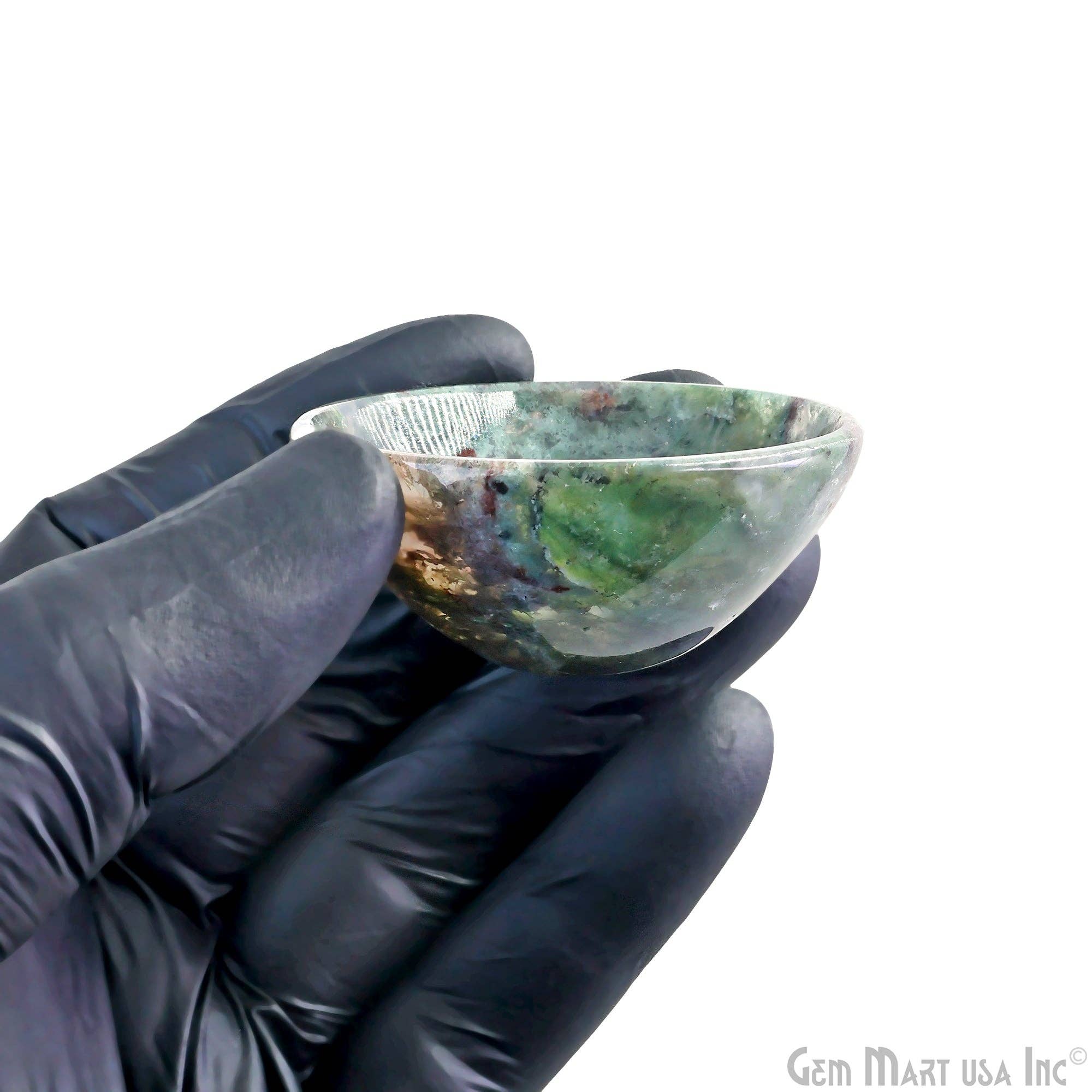 GemMartUSA – wholesale Decorative plate/dish/bowl – Natural Fluorite Mini Carved Gemstone Bowl Cup 2 inch2