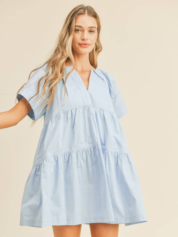 WIDE SLEEVE BABYDOLL MINI DRESS MDR1882 for wholesale by &MERCI