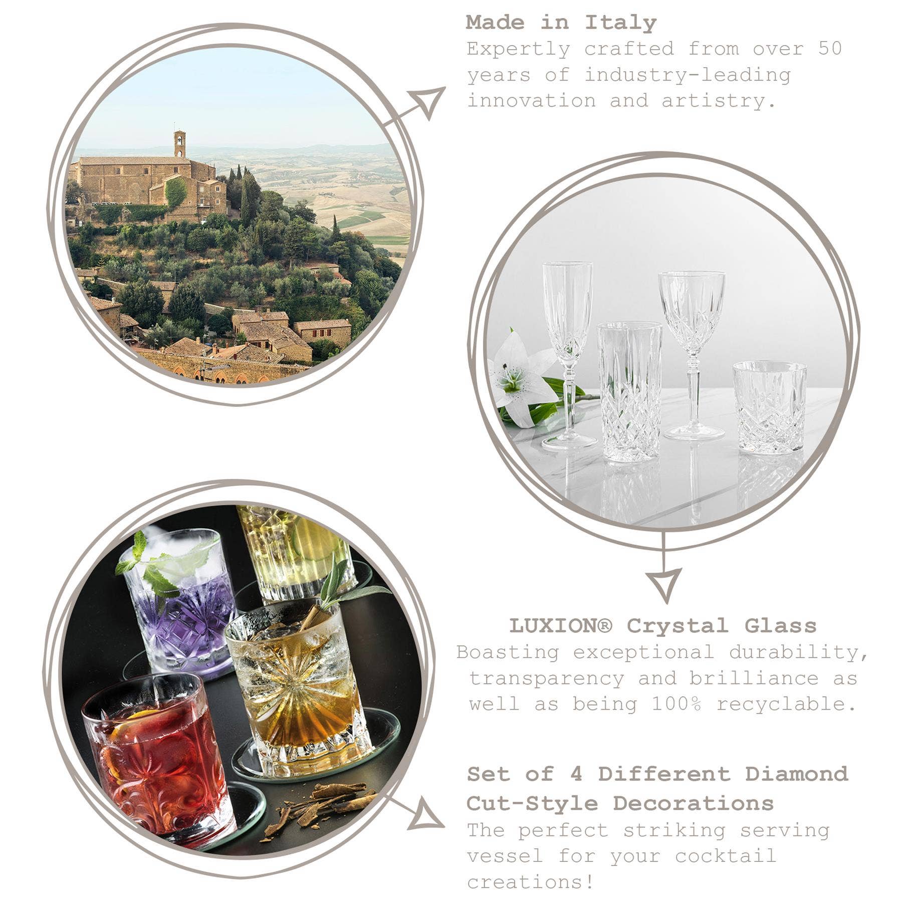 Rinkit Ltd - Venta al por mayor Copas de cóctel/licor - Juego de 4 vasos de whisky de 340 ml Mixology1