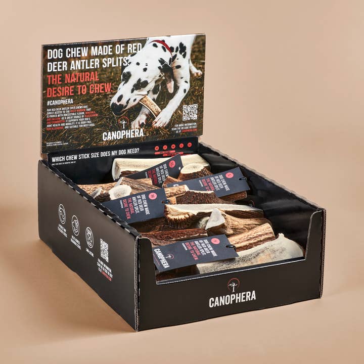 Shelf Display Grade A Red Deer Split Antlers 30-piece. and other Purchase Wholesale antler dog chew. Free Returns & Net 60 Terms on Faire trending on Faire.