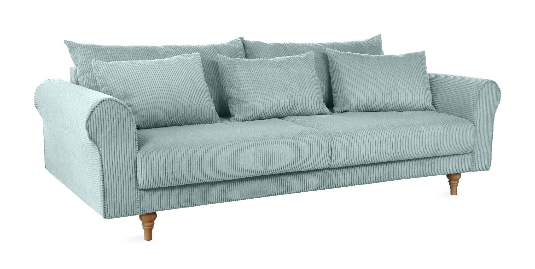 SCANDINAVIAN STORIES by MARTON - Wholesale Sofa - Turku 4-seater sofa/sofa bed Corduroy, Dusty Blue, removable & washable covers12