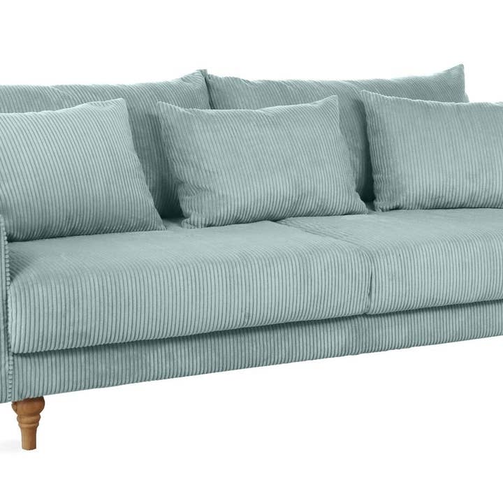 SCANDINAVIAN STORIES by MARTON - Wholesale Sofa - Turku 4-seater sofa/sofa bed Corduroy, Dusty Blue, removable & washable covers12