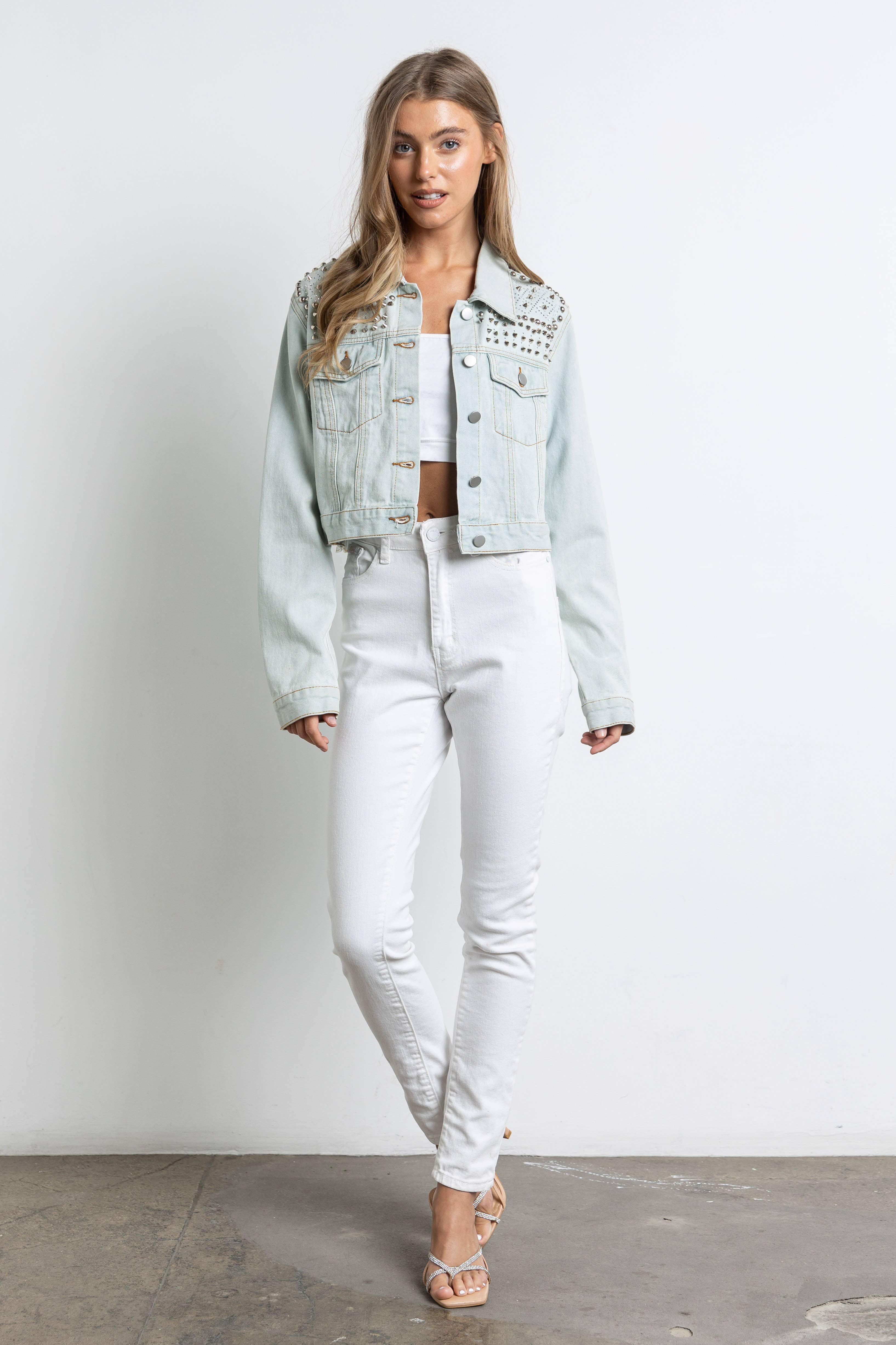 KIWI – Casaco de ganga - Mulher por atacado – J2187 Casaco Ganga Embelezada7