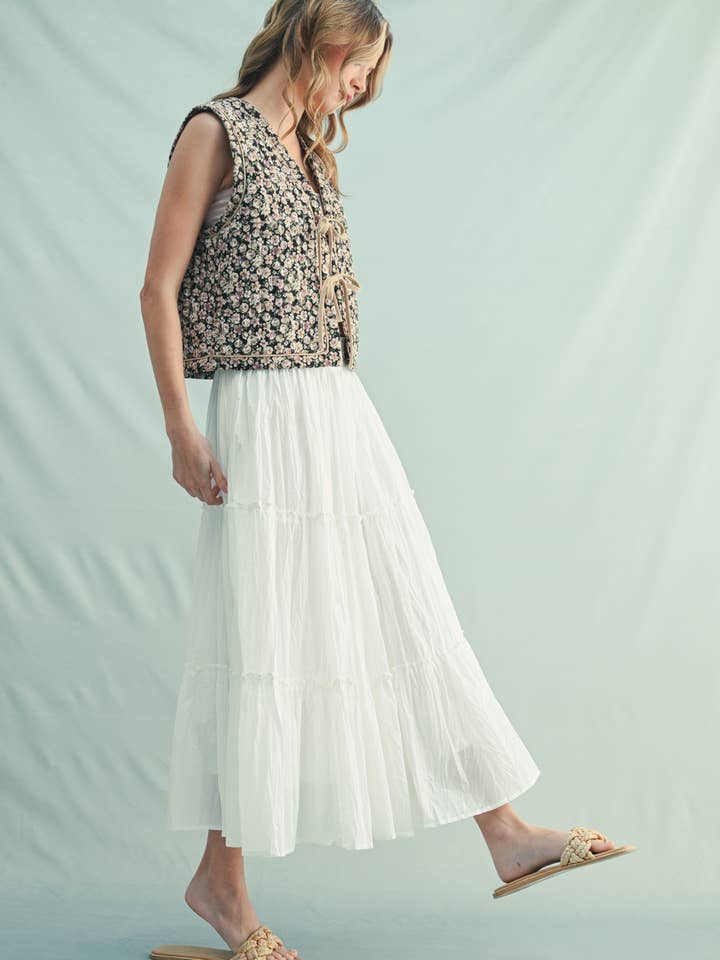 Wishlist Apparel - Wholesale Outerwear Vest - Women's - FLORAL QUILTED VEST / WL25-104006