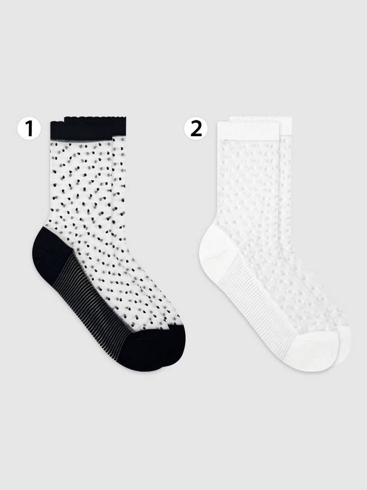 Women's Crew Sheer Speckled Lace See-Through Socks for wholesale by 7DAYSSOCKS