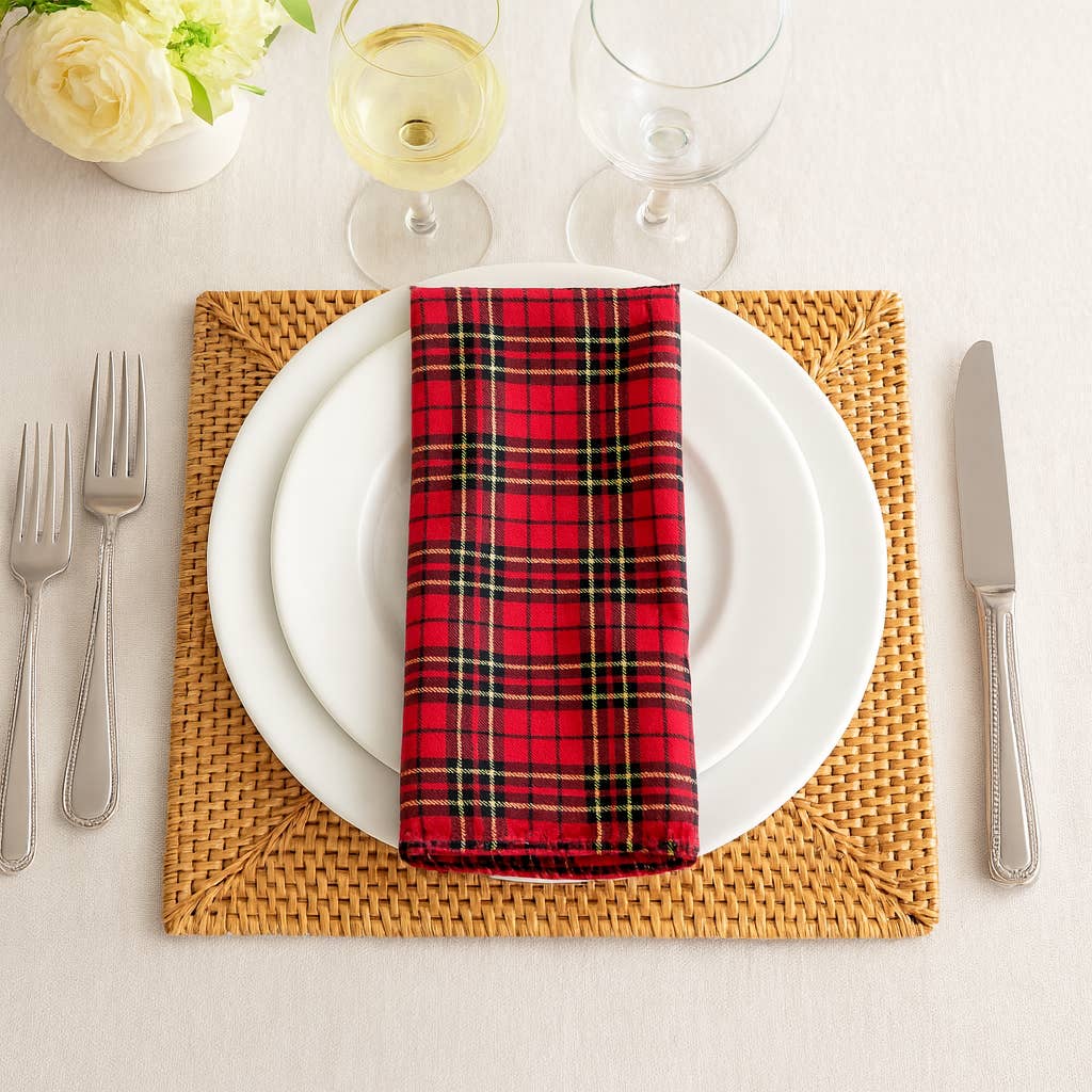 Fennco Styles - Wholesale Dinner & cloth napkin - Tartan Plaid Dazzle 18" Cloth Dinner Napkin