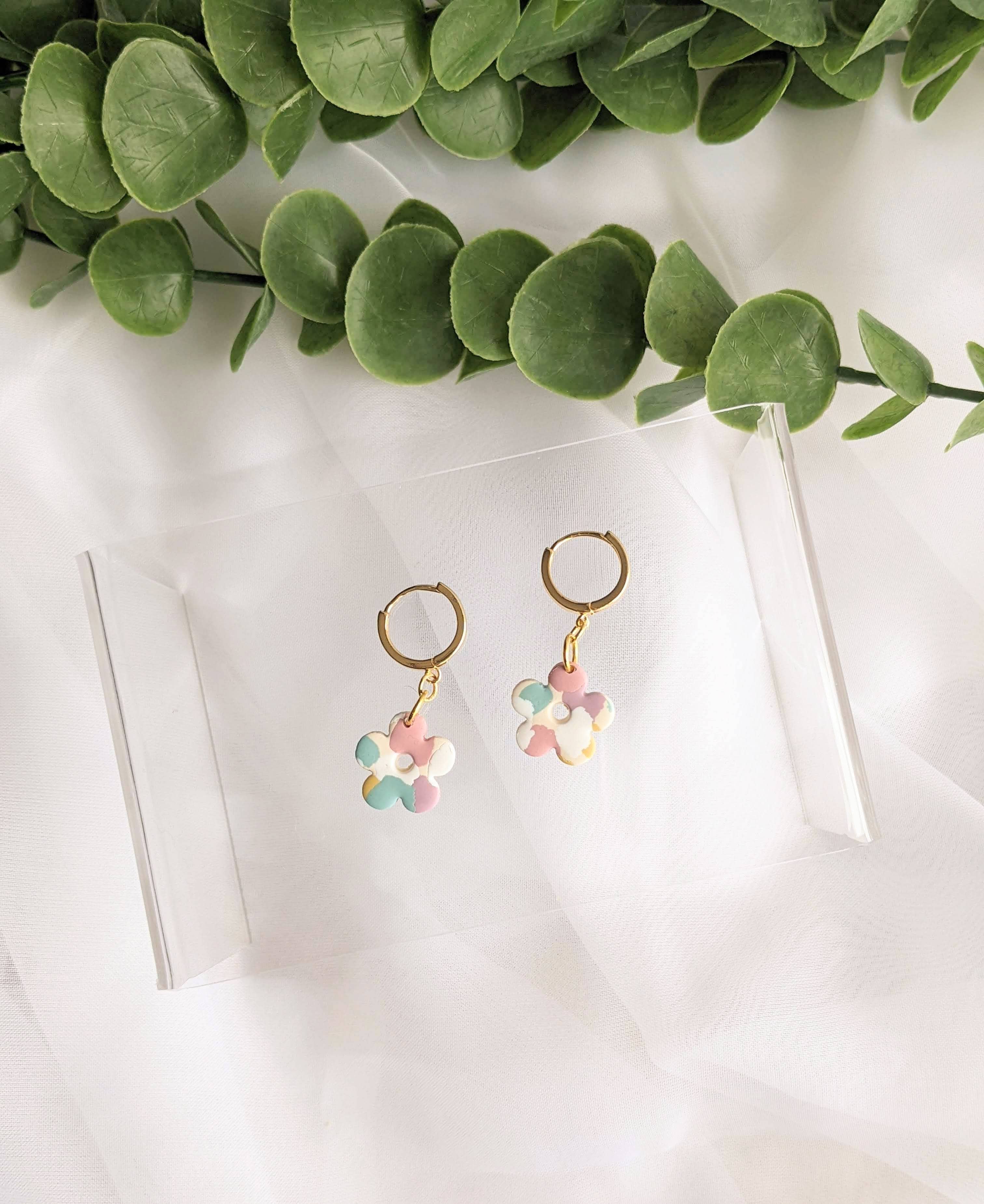 That's Sew Me - Wholesale Dangle Earrings - Hazel Clay Dangle Earring, Huggie Earrings, Spring Earrings