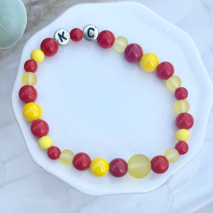 KC Football Bracelets | Red and Yellow for wholesale by Seasons in Kansas City