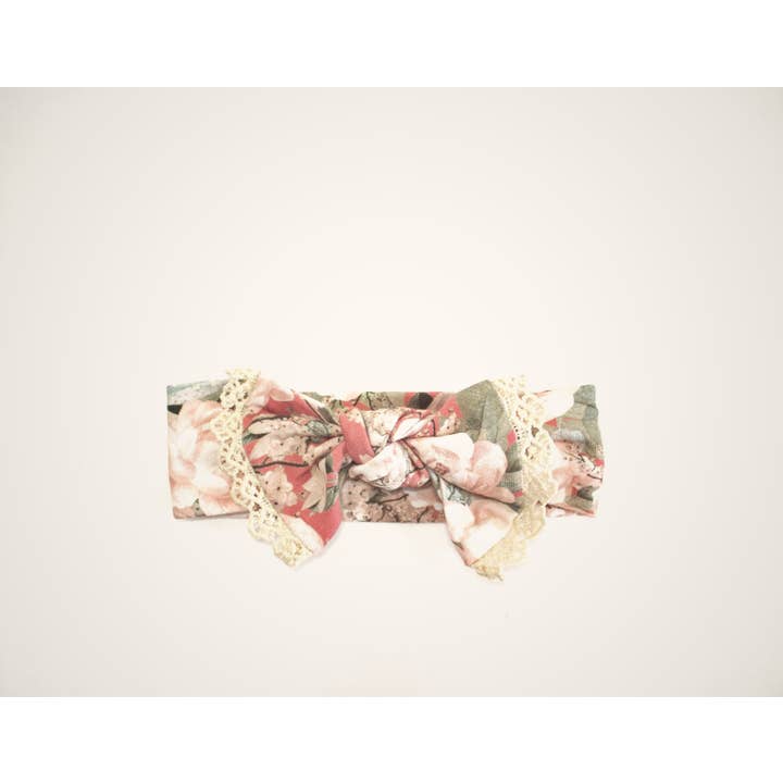 Diadema anudada en rosas malvas para venta al por mayor de Ay Bebe