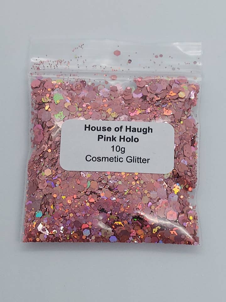 10g kosmetisk kvalitet glitter pink holo for engroshandel hos House of Haugh Craft Supplies