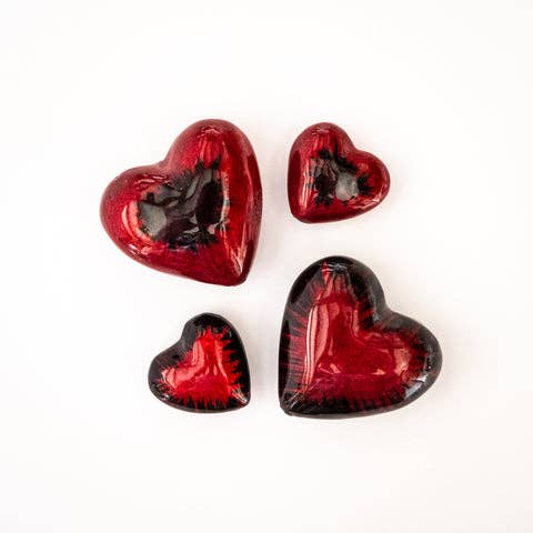 Brushed Red Small Hearts 3.5 cm for wholesale by Tilnar Art