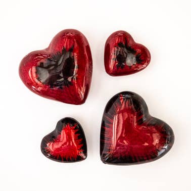 Corações Pequenos Vermelhos Escovados 3,5 cm por atacado de Tilnar Art