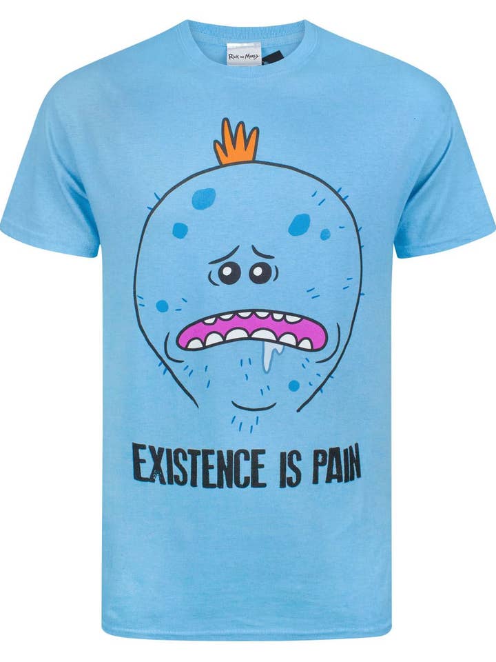 T-shirt azul de manga curta do Sr. Meeseeks para homem - Rick and Morty por atacado de Vanilla Underground