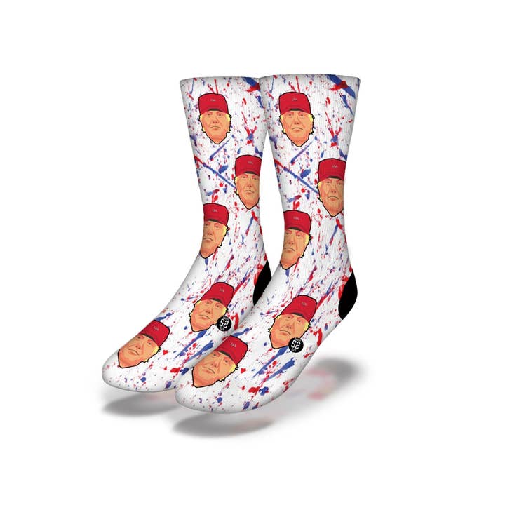 Chaussettes Trump Heads pour la vente par Savvy Sox