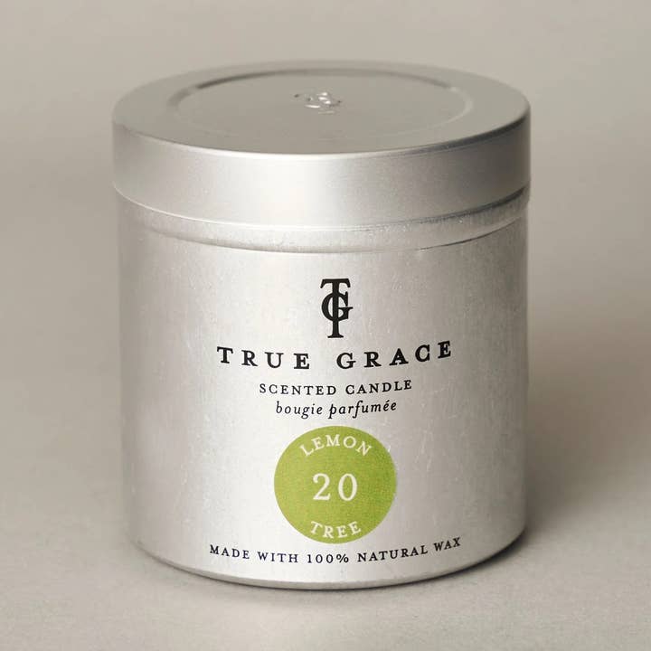 Lemon Tree Tin Candle -Citrus Scented, Natural Wax for wholesale by True Grace