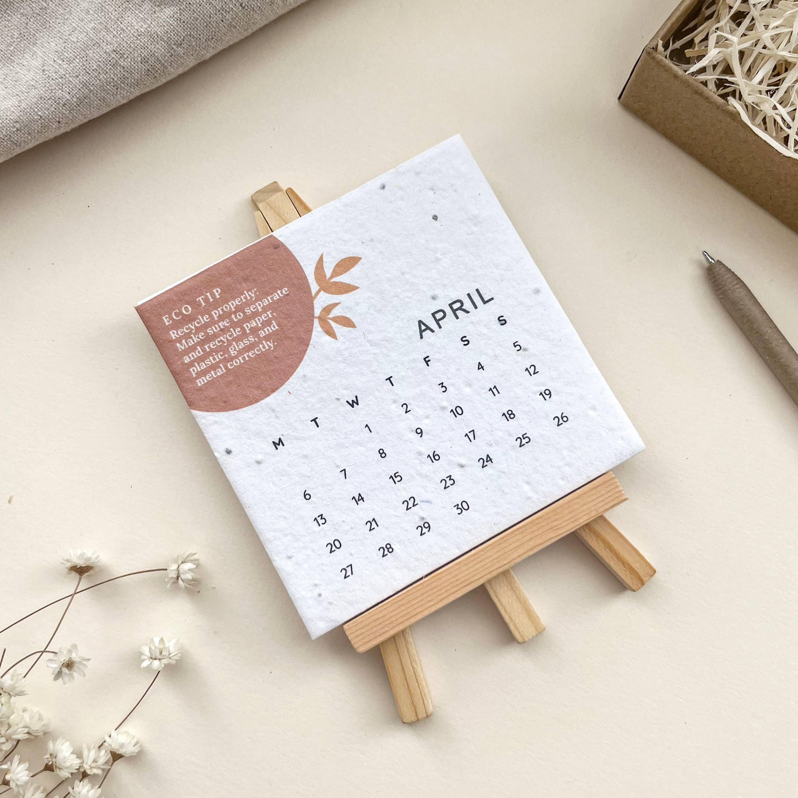 Myeco - Wholesale Calendar - 2026 Plantable Calendar - Eco Tips1
