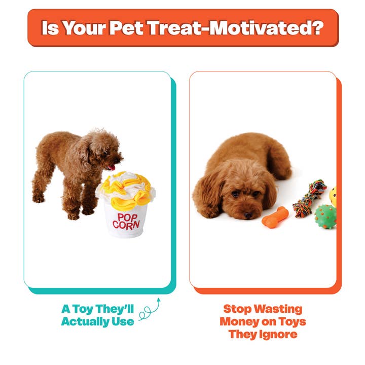 LUFTPETS - Wholesale Pet Plush Toy - Dog - Crinkly Popcorn Snuffle Toy – Treat Puzzle for Dogs & Cats1