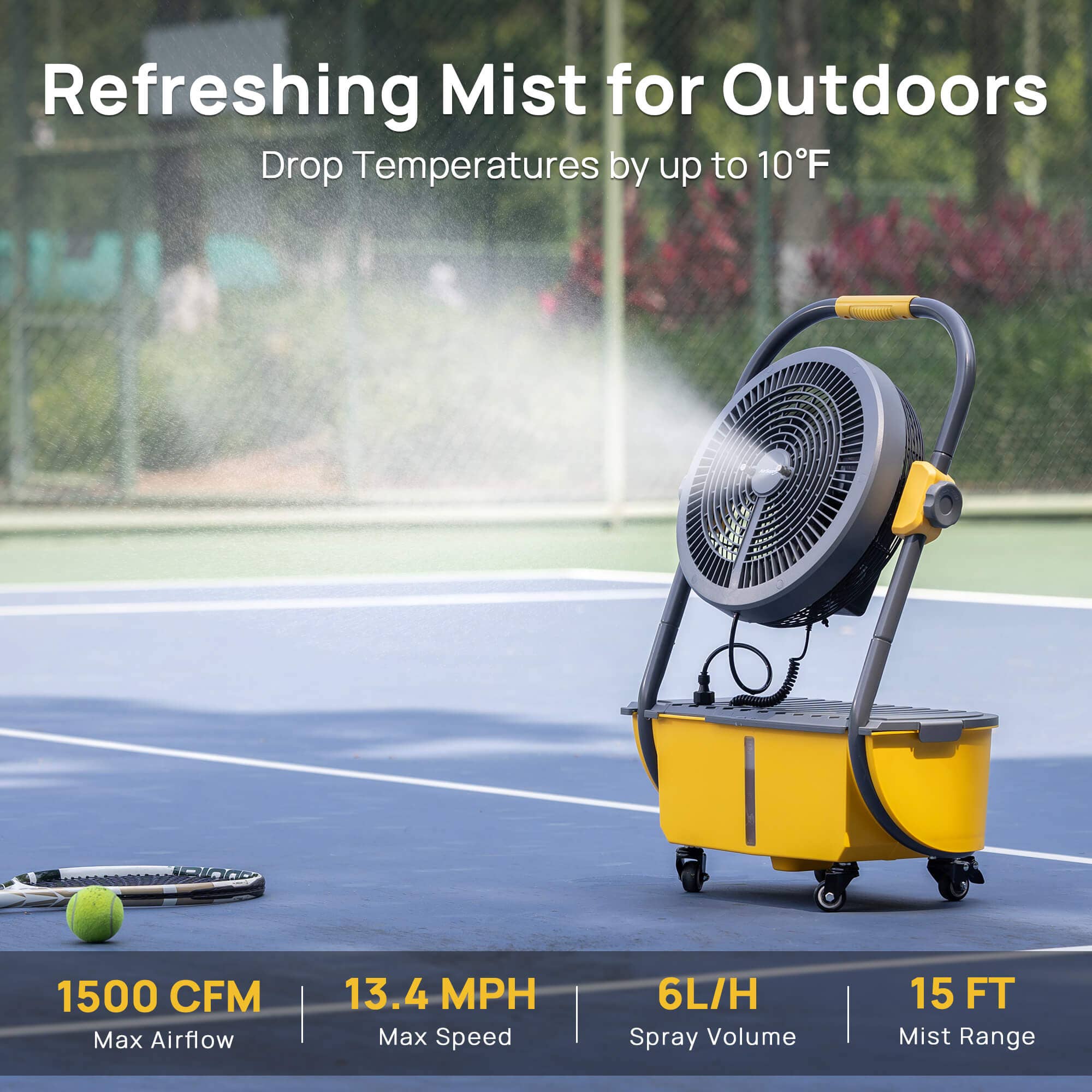 TURBRO - Wholesale Small/Handheld Appliance - AirSupply MS12 Portable Mist Fan with 19,200mAh Battery2