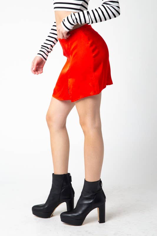 Olivaceous – Saia - Mulher por atacado – Mini saia de cetim7