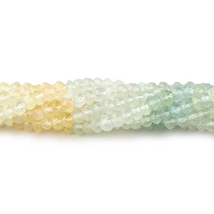4.5mm Prehnite Faceted Rondelle Beads 14 inch 122 Pieces for wholesale by Beads of Cambay