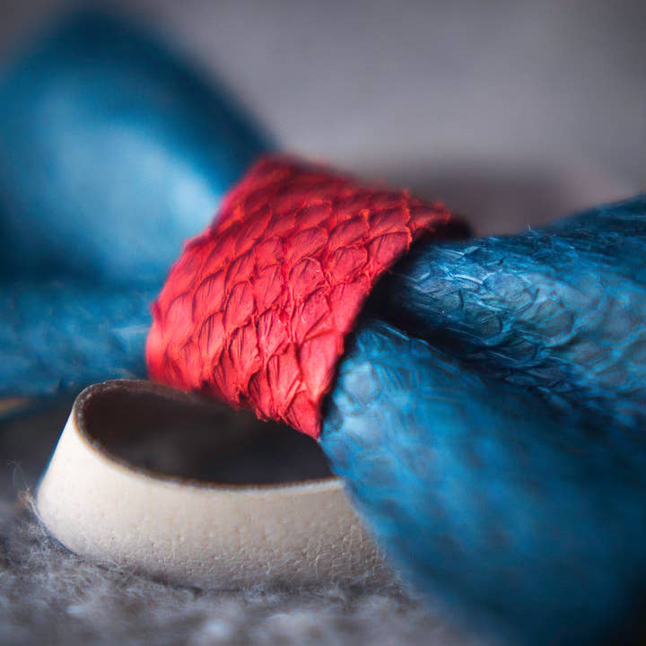 Fish Leather Bow Tie, Wedding, Groom accessory for wholesale by 100fishcolors