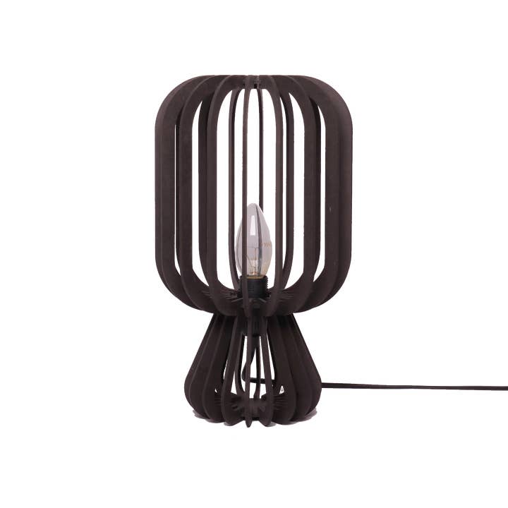 Lampe de bureau à assemblage en MDF noir Lamp Moos pour la vente par By WOOM