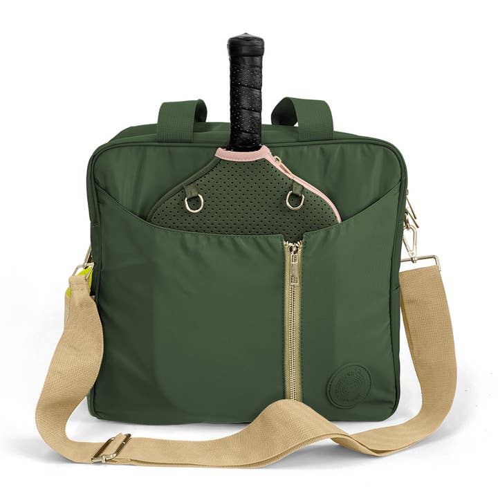 Posh Pickler Pickleball - Wholesale Sports Bag - Unisex - Pickleball Bag – 3-in-1 Tote, Crossbody, Backpack in Green