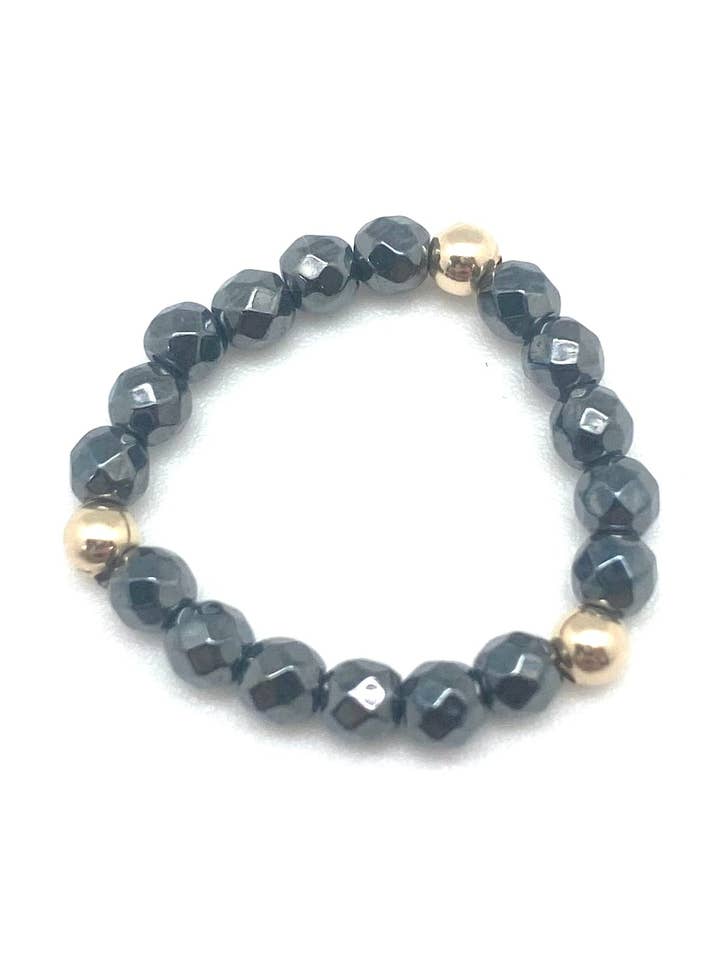 Pippi ring - hematite/gold for wholesale by In2 design