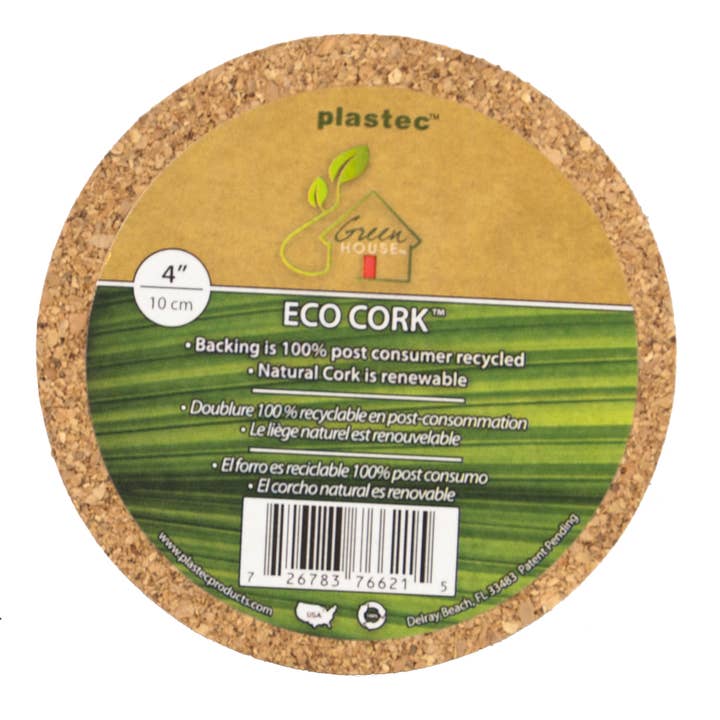 Plastec Products - Wholesale Plant Pot Stand - Eco Cork Mat 4"3