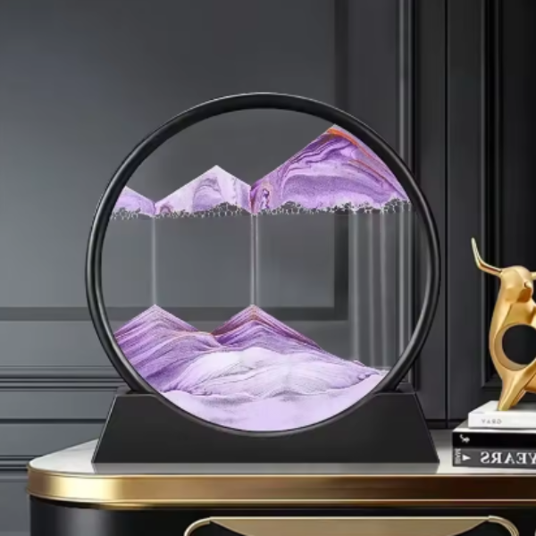 Buddha Ayurveda - Vente Décorations de table - Art de sable en mouvement 3D en verre rond Sandscape Décoration de vacances0