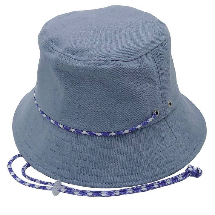 Fashion City - Wholesale Bucket Hat - Women's - Solid Chin String Cotton Safari Bucket Hat4