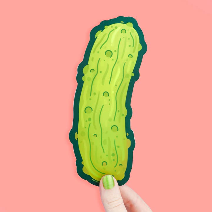 Juicy Dill Pickle Long Vinyl Sticker for wholesale by Turtle's Soup