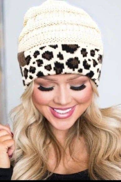 MiMi Wholesale - Wholesale Beanie - Women's - HAT80 Leopard Cuff Rib Beanie1