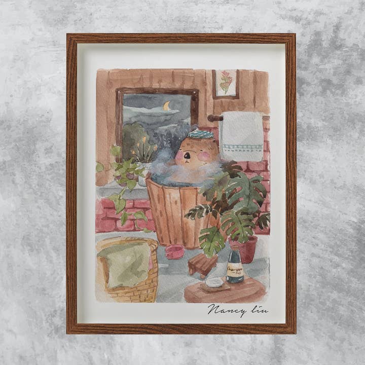 Mr. Otter No16-Grocery Shop | Watercolour Painting for wholesale by NananStudio