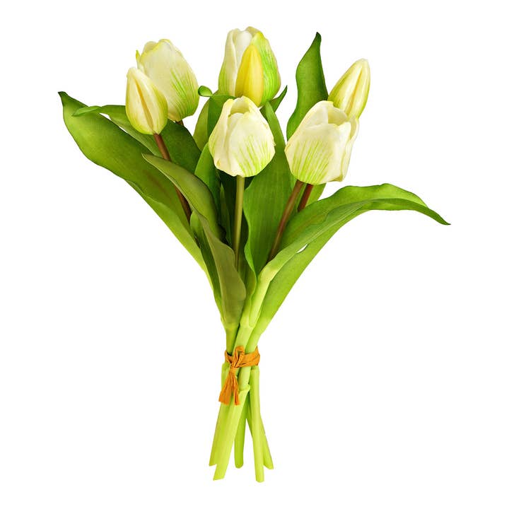 Artificial flower tulip bundle Soft Touch made of plastic, green (H) 30cm for wholesale by Wurm