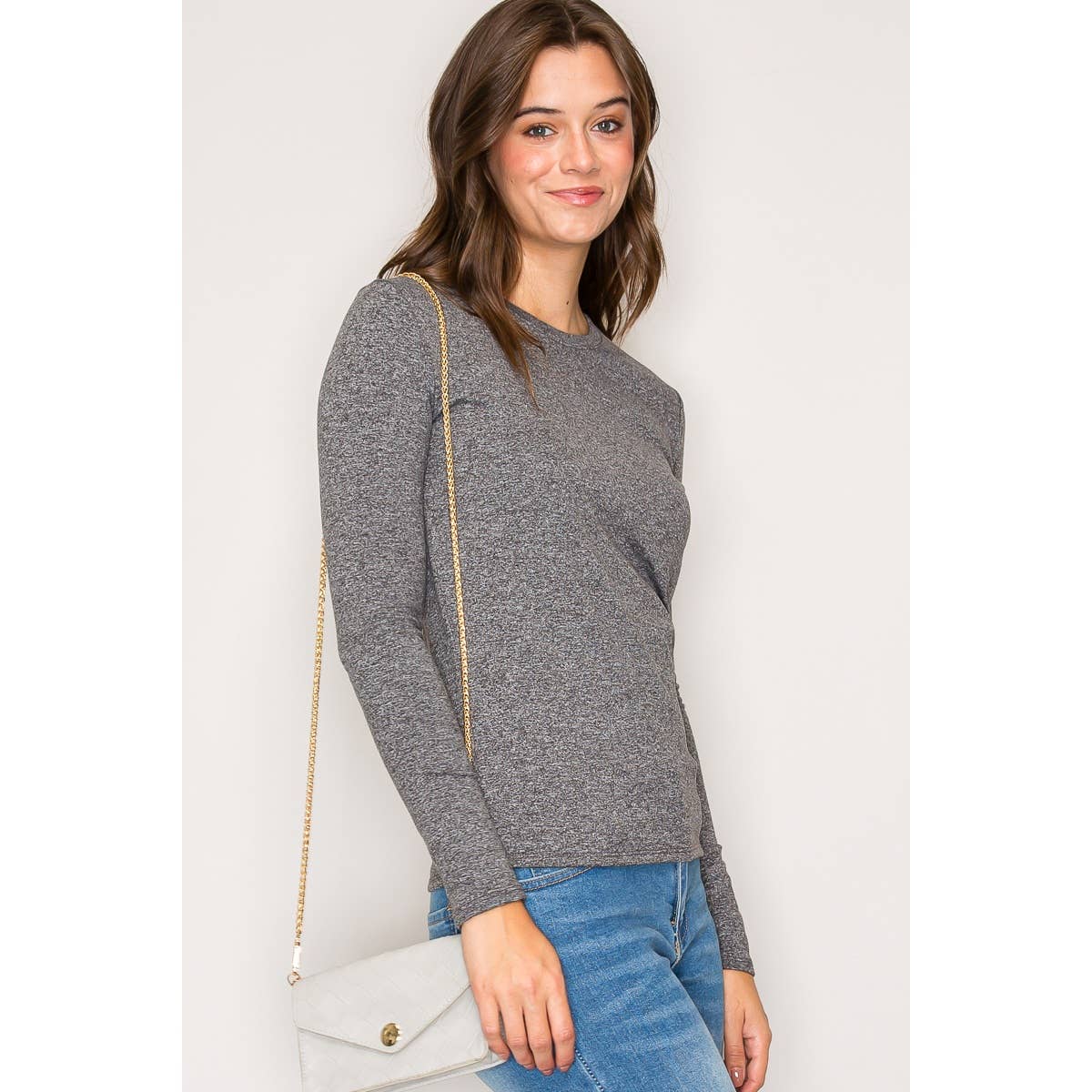 Popular 21 - Wholesale Knit Top - Women's - Fleece Lined Crew Neck Long Sleeve Top7