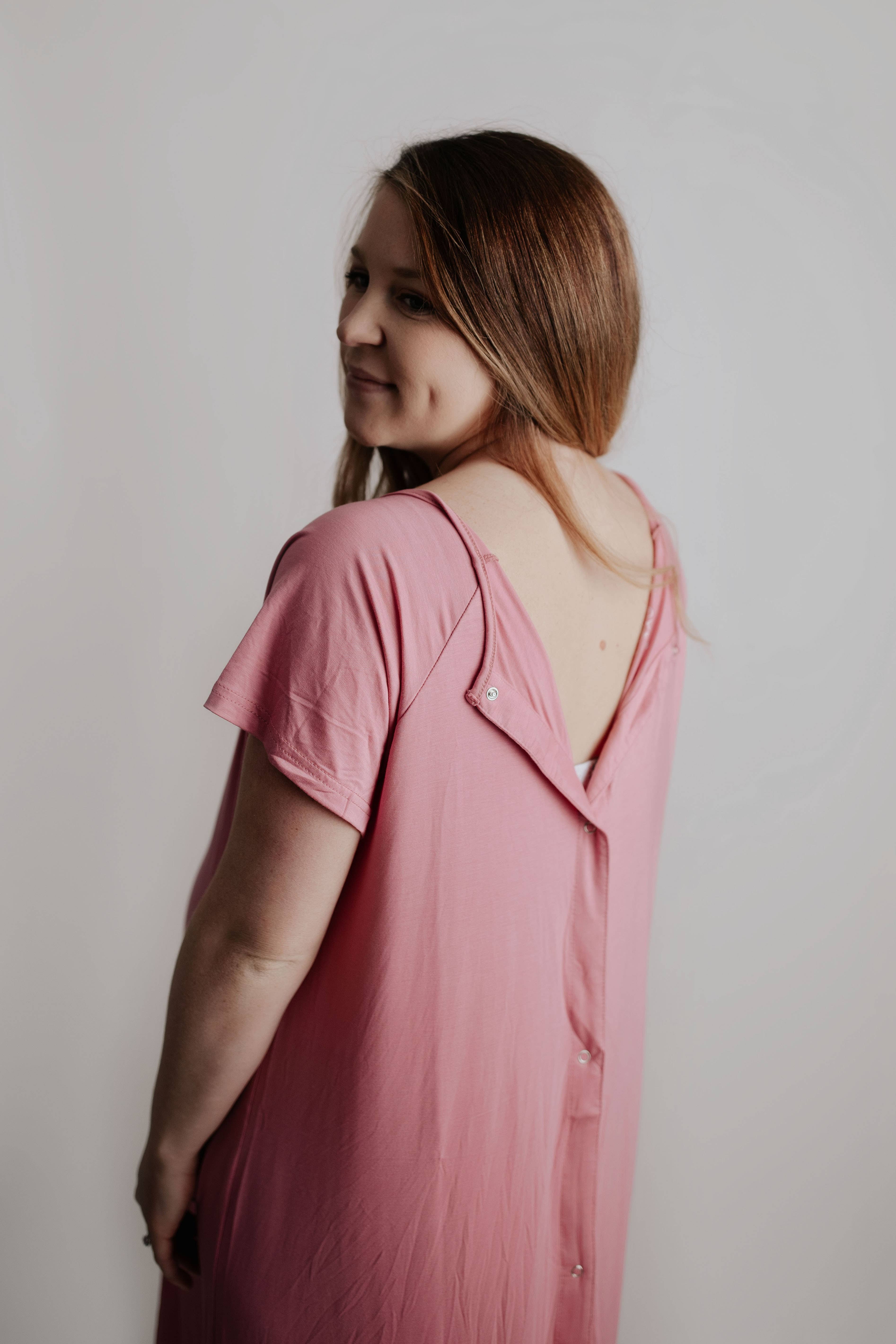 Three Little Tots - Wholesale Dress - Maternity - Rose Mommy Labor and Delivery/ Nursing Gown20