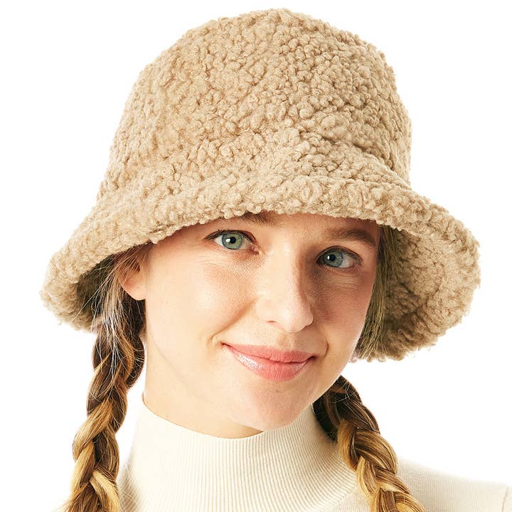 Fashion City - Wholesale Bucket Hat - Women's - Boucle Teddy Winter Bucket Hats